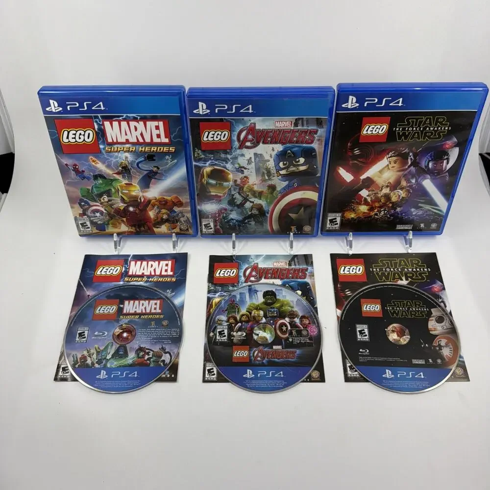 PS4 LEGO Game Lot Marvel Super Heroes Avengers Star Wars Force Awakens CIB
